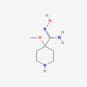 molecular formula C7H15N3O2 B13078961 N'-Hydroxy-4-methoxypiperidine-4-carboximidamide 