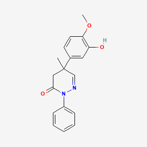 molecular formula C18H18N2O3 B13079010 5-(3-Hydroxy-4-methoxyphenyl)-5-methyl-2-phenyl-4,5-dihydropyridazin-3(2H)-one CAS No. 1092388-61-8