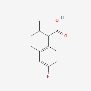 molecular formula C12H15FO2 B13079024 2-(4-Fluoro-2-methylphenyl)-3-methylbutanoic acid 