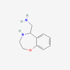 molecular formula C10H14N2O B13079032 2,3,4,5-Tetrahydro-1,4-benzoxazepin-5-ylmethanamine 