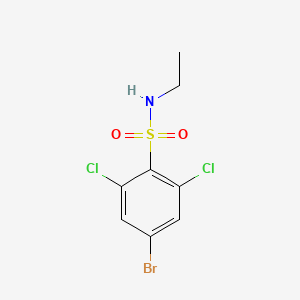 molecular formula C8H8BrCl2NO2S B13079034 4-bromo-2,6-dichloro-N-ethylbenzene-1-sulfonamide 