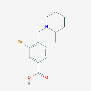 3-Bromo-4-((2-methylpiperidin-1-yl)methyl)benzoic acid