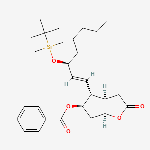 (3aR,4R,5R,6aS)-4-((S,E)-3-((tert-Butyldimethylsilyl)oxy)oct-1-en-1-yl)-2-oxohexahydro-2H-cyclopenta[b]furan-5-yl benzoate