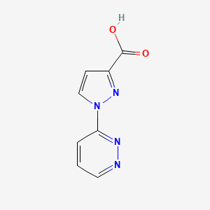 molecular formula C8H6N4O2 B13079068 1-(pyridazin-3-yl)-1H-pyrazole-3-carboxylic acid 