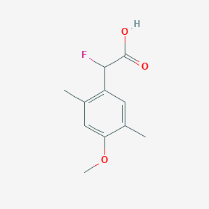 molecular formula C11H13FO3 B13079069 2-Fluoro-2-(4-methoxy-2,5-dimethylphenyl)acetic acid 