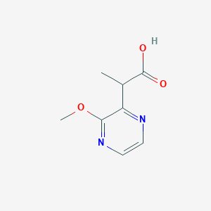 molecular formula C8H10N2O3 B13079080 2-(3-Methoxypyrazin-2-yl)propanoic acid 