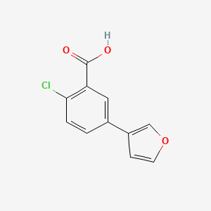 molecular formula C11H7ClO3 B13079089 2-Chloro-5-(furan-3-yl)benzoic acid 