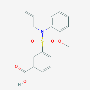 molecular formula C17H17NO5S B13079124 3-[Allyl-(2-methoxy-phenyl)-sulfamoyl]-benzoic acid 