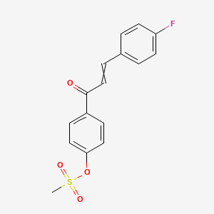 molecular formula C16H13FO4S B1307913 4-[3-(4-Fluorophenyl)acryloyl]phenyl methanesulfonate 