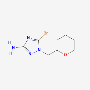 molecular formula C8H13BrN4O B13079130 5-Bromo-1-[(oxan-2-yl)methyl]-1H-1,2,4-triazol-3-amine 