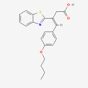 molecular formula C21H21NO3S B13079145 (Z)-3-(1,3-benzothiazol-2-yl)-4-(4-butoxyphenyl)but-3-enoic acid 