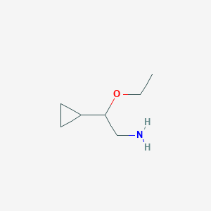 molecular formula C7H15NO B13079176 2-Cyclopropyl-2-ethoxyethan-1-amine 