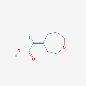 molecular formula C8H12O3 B13079181 2-[(4Z)-Oxepan-4-ylidene]acetic acid 