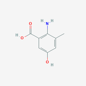 molecular formula C8H9NO3 B13079188 2-Amino-5-hydroxy-3-methylbenzoic acid 