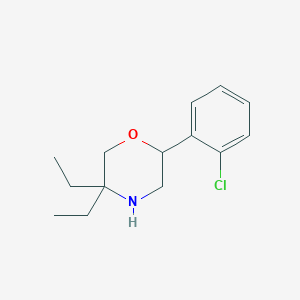 molecular formula C14H20ClNO B13079195 2-(2-Chlorophenyl)-5,5-diethylmorpholine 