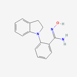 molecular formula C15H15N3O B13079198 N'-Hydroxy-2-(indolin-1-yl)benzimidamide 