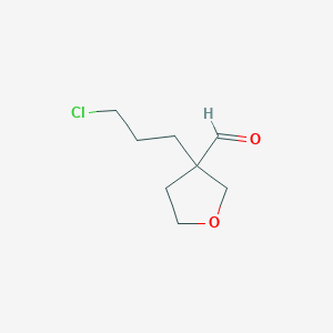 molecular formula C8H13ClO2 B13079222 3-(3-Chloropropyl)oxolane-3-carbaldehyde 