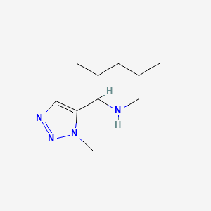 molecular formula C10H18N4 B13079232 3,5-Dimethyl-2-(1-methyl-1H-1,2,3-triazol-5-yl)piperidine 