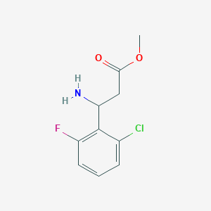 molecular formula C10H11ClFNO2 B13079239 Methyl 3-amino-3-(2-chloro-6-fluorophenyl)propanoate CAS No. 1038338-45-2