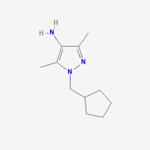 molecular formula C11H19N3 B13079251 1-(cyclopentylmethyl)-3,5-dimethyl-1H-pyrazol-4-amine 