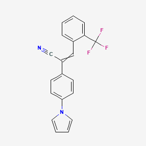 molecular formula C20H13F3N2 B1307927 (Z)-2-[4-(1H-pyrrol-1-yl)phenyl]-3-[2-(trifluoromethyl)phenyl]-2-propenenitrile 