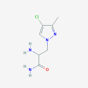 2-Amino-3-(4-chloro-3-methyl-1H-pyrazol-1-YL)propanamide