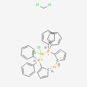 molecular formula C35H32Cl4FeP2Pd+2 B13079318 Pd(dppf)Cl2 DCM 