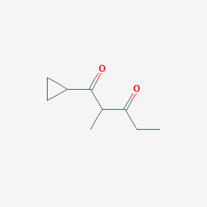 molecular formula C9H14O2 B13079335 1-Cyclopropyl-2-methylpentane-1,3-dione 