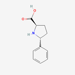 molecular formula C11H13NO2 B13079339 (2R,5R)-5-Phenylpyrrolidine-2-carboxylic acid 