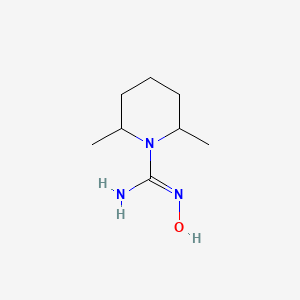 molecular formula C8H17N3O B13079349 N'-hydroxy-2,6-dimethylpiperidine-1-carboximidamide 