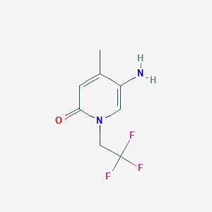 molecular formula C8H9F3N2O B13079353 5-Amino-4-methyl-1-(2,2,2-trifluoroethyl)-1,2-dihydropyridin-2-one 