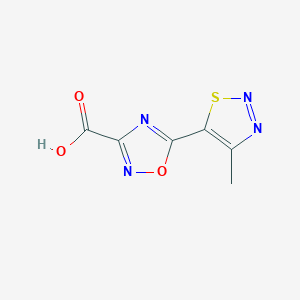 molecular formula C6H4N4O3S B13079371 5-(4-Methyl-1,2,3-thiadiazol-5-yl)-1,2,4-oxadiazole-3-carboxylic acid 