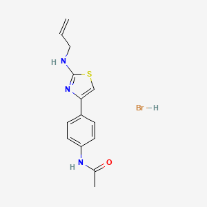 molecular formula C14H16BrN3OS B13079377 N-(4-(4-(Prop-2-enylamino)-3,5-thiazolyl)phenyl)ethanamide, bromide 