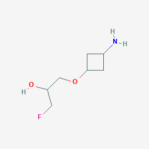 molecular formula C7H14FNO2 B13079401 1-(3-Aminocyclobutoxy)-3-fluoropropan-2-ol 