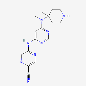 5-((6-(Methyl(4-methylpiperidin-4-yl)amino)pyrimidin-4-yl)amino)pyrazine-2-carbonitrile