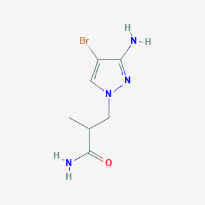 molecular formula C7H11BrN4O B13079480 3-(3-Amino-4-bromo-1H-pyrazol-1-YL)-2-methylpropanamide 