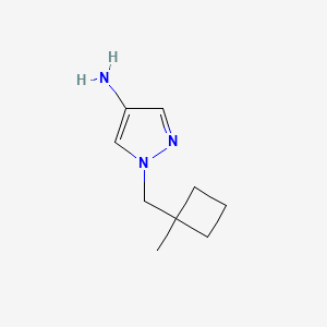 molecular formula C9H15N3 B13079495 1-[(1-Methylcyclobutyl)methyl]-1H-pyrazol-4-amine 