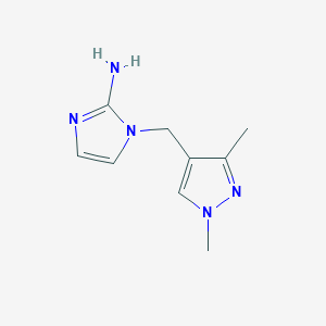 molecular formula C9H13N5 B13079502 1-[(1,3-dimethyl-1H-pyrazol-4-yl)methyl]-1H-imidazol-2-amine 