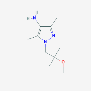 molecular formula C10H19N3O B13079528 1-(2-Methoxy-2-methylpropyl)-3,5-dimethyl-1H-pyrazol-4-amine 