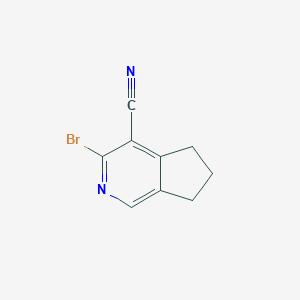 molecular formula C9H7BrN2 B13079571 3-Bromo-6,7-dihydro-5H-cyclopenta[c]pyridine-4-carbonitrile 