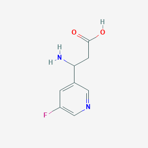 molecular formula C8H9FN2O2 B13079589 3-Amino-3-(5-fluoropyridin-3-yl)propanoic acid 