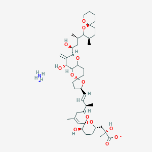 molecular formula C44H71NO13 B130796 氮杂环亚甲基；(2R)-3-[(2S,6R,8S,11R)-2-[(E,2R)-4-[(2S,2'R,4R,4aS,6R)-4-羟基-2-[(1S,3S)-1-羟基-3-[(3R,6S)-3-甲基-1,7-二氧杂螺[5.5]十一烷-2-基]丁基]-3-甲基亚甲基螺[4a,7,8,8a-四氢-4H-吡喃[3,2-b]吡喃-6,5'-氧杂环己烷]-2'-基]丁-3-烯-2-基]-11-羟基-4-甲基-1,7-二氧杂螺[5.5]十一烷-4-烯-8-基]-2-羟基-2-甲基丙酸酯 CAS No. 155716-06-6