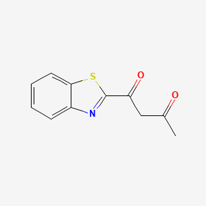 molecular formula C11H9NO2S B13079616 1,3-Butanedione, 1-(2-benzothiazolyl)- 