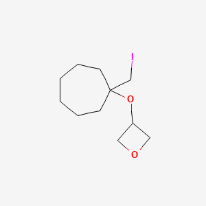 3-{[1-(Iodomethyl)cycloheptyl]oxy}oxetane