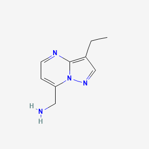 molecular formula C9H12N4 B13079638 {3-Ethylpyrazolo[1,5-a]pyrimidin-7-yl}methanamine 