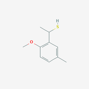 molecular formula C10H14OS B13079640 1-(2-Methoxy-5-methylphenyl)ethane-1-thiol 