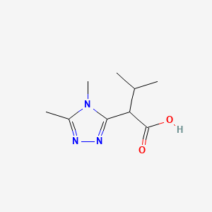 molecular formula C9H15N3O2 B13079649 2-(Dimethyl-4H-1,2,4-triazol-3-yl)-3-methylbutanoic acid 