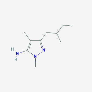 molecular formula C10H19N3 B13079651 1,4-Dimethyl-3-(2-methylbutyl)-1H-pyrazol-5-amine 