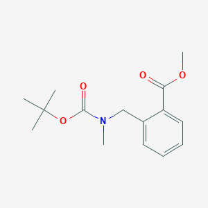 molecular formula C15H21NO4 B13079664 Methyl 2-(((tert-butoxycarbonyl)(methyl)amino)methyl)benzoate 