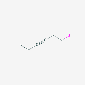 molecular formula C6H9I B13079667 1-Iodohex-3-yne 